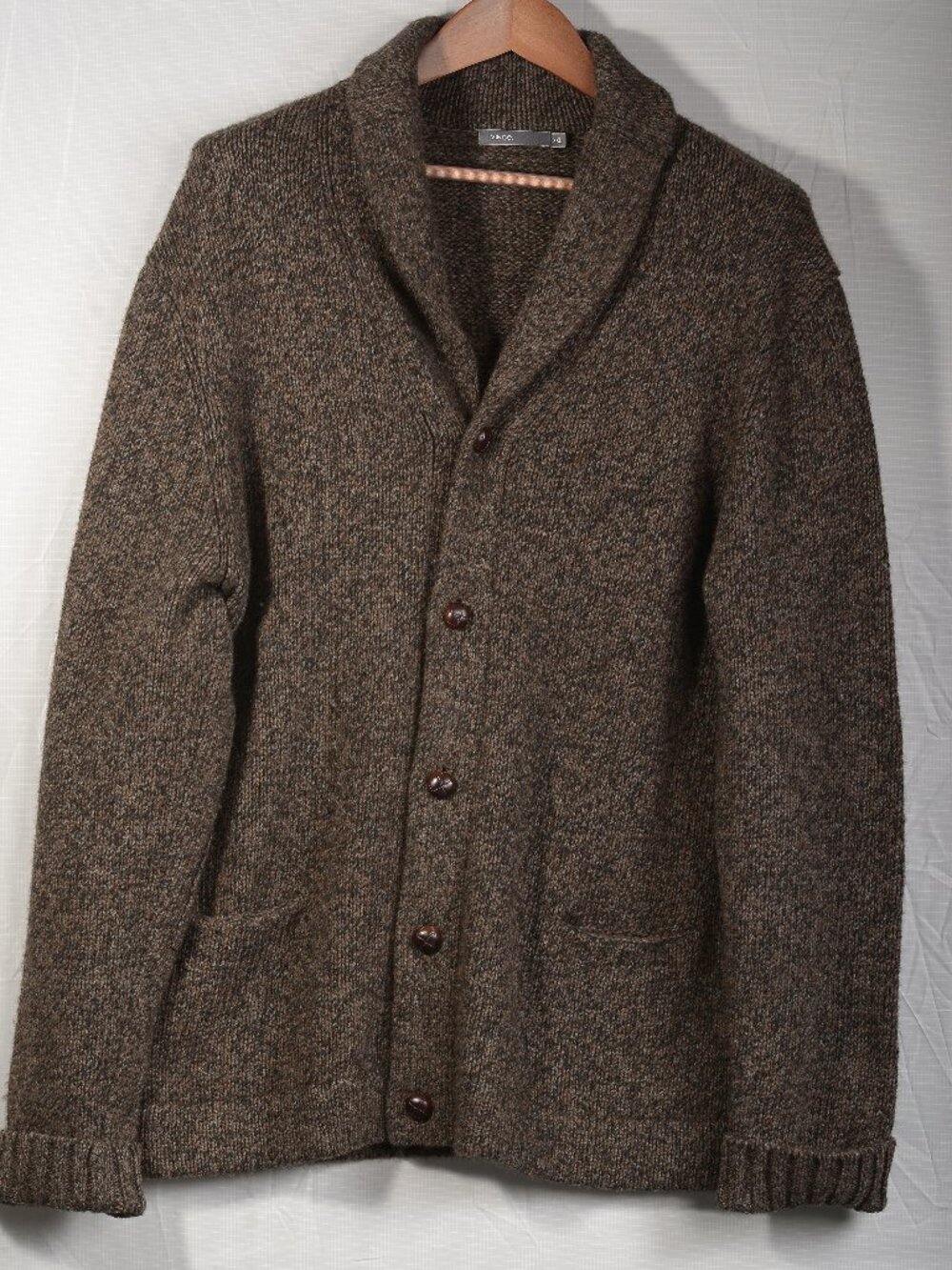 Vince Marled Wool Yak Shawl Collar Cardigan Sweater XXL